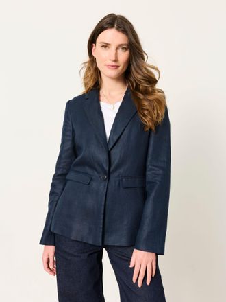 Fat Face FatFace Lyla Navy Linen Blazer