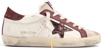 Golden Goose Low-top Sneakers with Distressed White Leather and Cocco Printed Star