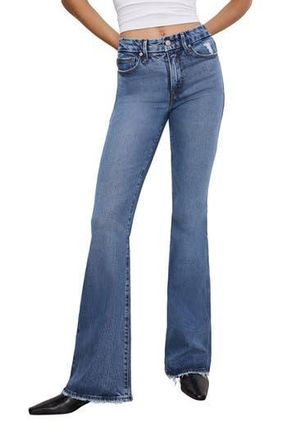 Good American Good Legs Raw Hem Flare Jeans in Indigo513 at Nordstrom Rack, Size 16W