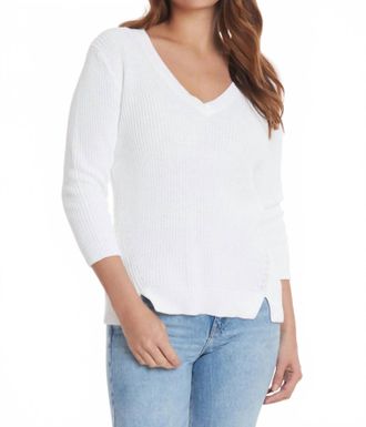 Tyler B&ouml;e Mineral Wash Shaker Crew Sweater In White