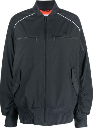 adidas zip-up bomber jacket - women - Polyamide/Polypropylene/Recycled Polyester - 10 - Grey