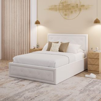GFW Hollywood Ottoman Storage Bed in White | Size: King
