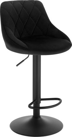 Woltu Tabouret De Bar Si&egrave;ge Bien Rembourr&eacute; En Velours Woltu, Chaise De Bar, Hauteur R&eacute;glable Pieds En M&eacute;tal, Noir