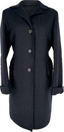 Jil Sander Single-breasted Mid-length Coat in Black Cashmere