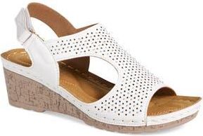 Eddie Marc Wedge Slingback Sandal in White at Nordstrom Rack, Size 11