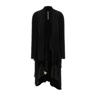 Rick Owens Cardigans, female, Black, Size: L Long Wrap Cardigan