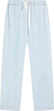 Semicouture Chambray Buddy Broek met elastische taille - Dames - Straight fit broeken - Blauw - XS - Broeken