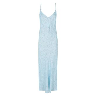 MC2 Saint Barth Eydis Satin Slip Dress - Dames - Avondkleed - Blauw - M - Satijn - Kleedjes