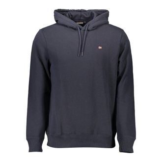 Napapijri Hoodies & sweatvesten, Heren, Blauw, M, Katoen, Blauwe hoodie met logo