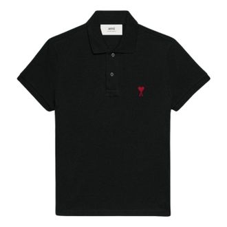 Ami Small Heart Logo Polo Shirt Black BFUPL001-760-001