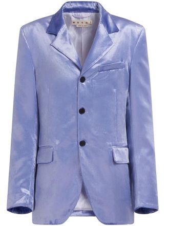 Marni Gima single-breasted satin blazer - women - Cotton/Silk - 36 - Purple