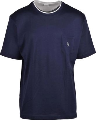 Eleventy T-shirt - Heren - T-shirts - Blauw - 2XL - Katoen - Tops