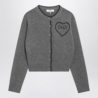 Chlo&eacute; Grauer Chlo&eacute;-Cardigan aus Wolle und Kaschmir