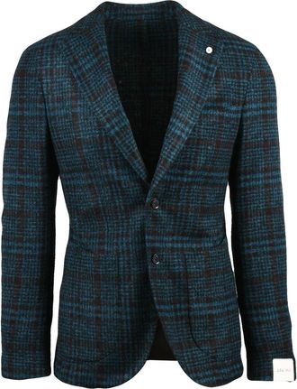 L.B.M. 1911 Checkered Rounded Jacket with Two-Button Closure and Notch Lapels