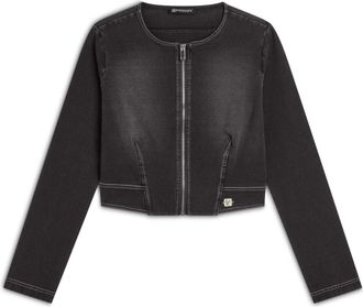 Freddy Giacca corta con zip da donna in jersey effetto denim