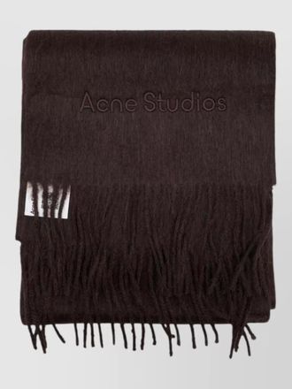 Acne Studios wool scarf alpaca construction fringed edges