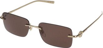 Gucci GG1703S Gold Metal Rectangular Sunglasses - Gold