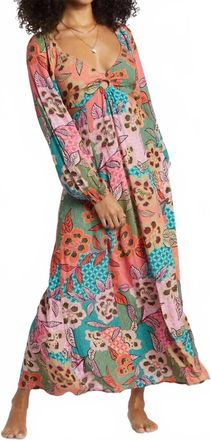 Billabong Last Call Deep V-Neck Dress In Emerald Bay