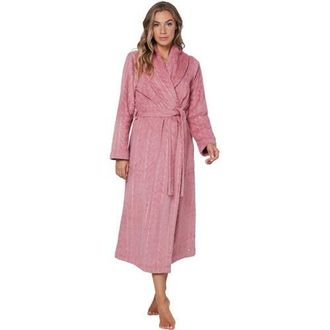 Pastunette fleece badjas donkerroze