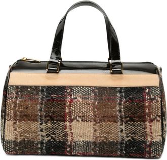 Burberry Pre-owned Burberry Plaid Wool Boston Bag Unisex 0N2MKLPEHSHGAX45