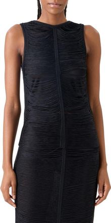 Akris Fringed Silk Knit Top in Black at Nordstrom, Size 12