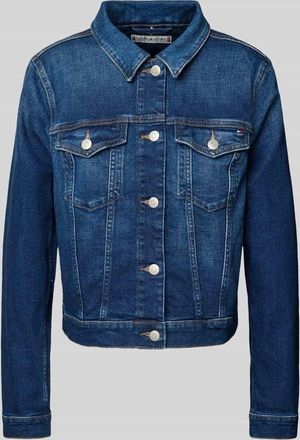 Tommy Hilfiger Slim Fit Jeansjacke aus Baumwoll-Mix in Blau Melange, Größe 36