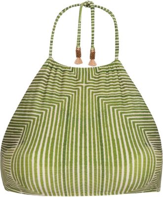 Lenny Niemeyer geometric-print halter-neck bikini top - Green