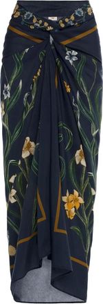 Agua Bendita floral print midi pareo - Blue