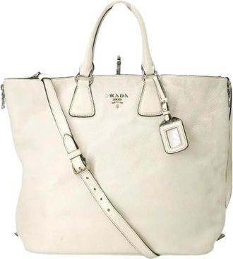 Prada Pre-owned Tote Bags, female, White, Size: ONE SIZE Pre-owned Vintage Tote Bag