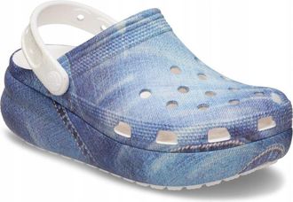 OEM Zuecos Crocs Classic Cutie Denim Para Ni&ntilde;os 208301 J24eu 3334 Whiteitemmulti