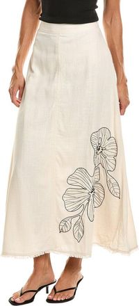 Vince Camuto Center Front Seam Linen-Blend Maxi Skirt