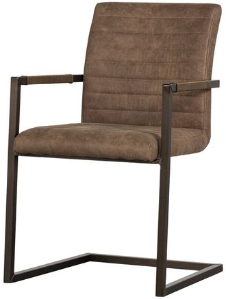 De Eekhoorn Design Freischwinger Stuhl Basso, Kunstleder Taupe