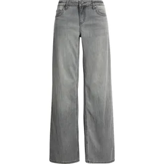 YMI Britney Low Rise Wide Leg Jeans in Grey at Nordstrom, Size 11