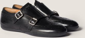 Miu Miu Calf leather brogue shoe with buckles
