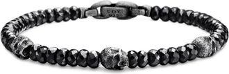 David Yurman Sterling zilveren Memento Mori doodskop Station armband (6mm)