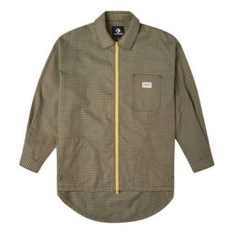 Converse (WMNS) Converse Pocket Oversized Woven Shirt Asia Sizing Olive Green 10022551-A01