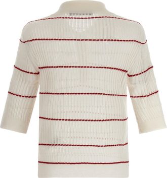Max Mara Womens White Silk Polo Shirt
