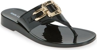 Karl Lagerfeld Vardice Flat Sandal in Black at Nordstrom Rack, Size 10