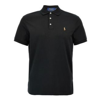 Polo Ralph Lauren Polo Shirts, male, Black, S, Logo Embroidery Polo Shirt
