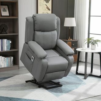 HOMCOM Riser & Recliner Chair Power Lift Recliner with Remote in Grey