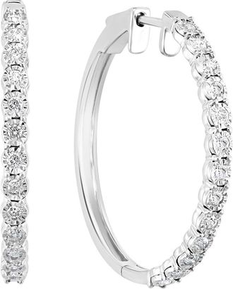 Effy Sterling Silver Diamond Hoop Earrings at Nordstrom Rack