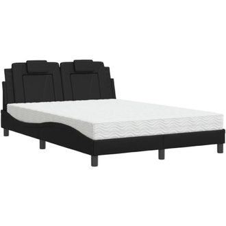 vidaXL Vidaxl - Letto con Materasso Nero 140x190 cm in Similpelle