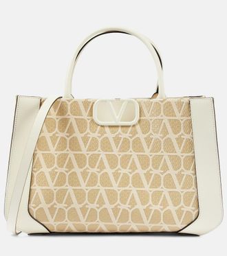 Valentino Garavani Borsa Medium in rafia Toile Iconographe