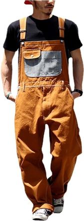 Generic Mens Track Bottoms Denim Blue Trousers Bib Brace Cargo Work Fashion Dungaree Overalls Dungarees Jeans Waist Vintage Combat Lounge Active Safari Tracks