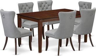 East West Furniture 7 Piece Kitchen Table Set Consists of a Rectangle Modern Dining Table