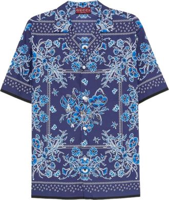 Gucci Overhemd met bandanaprint - Blauw