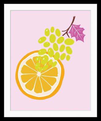 Queence Bild »Elif« Essen Figuren Kunst Lebensmittel Obst Obst Bilder 1 Stk. tlg. HD Premium Poster-Druck inkl. Holzrahmen