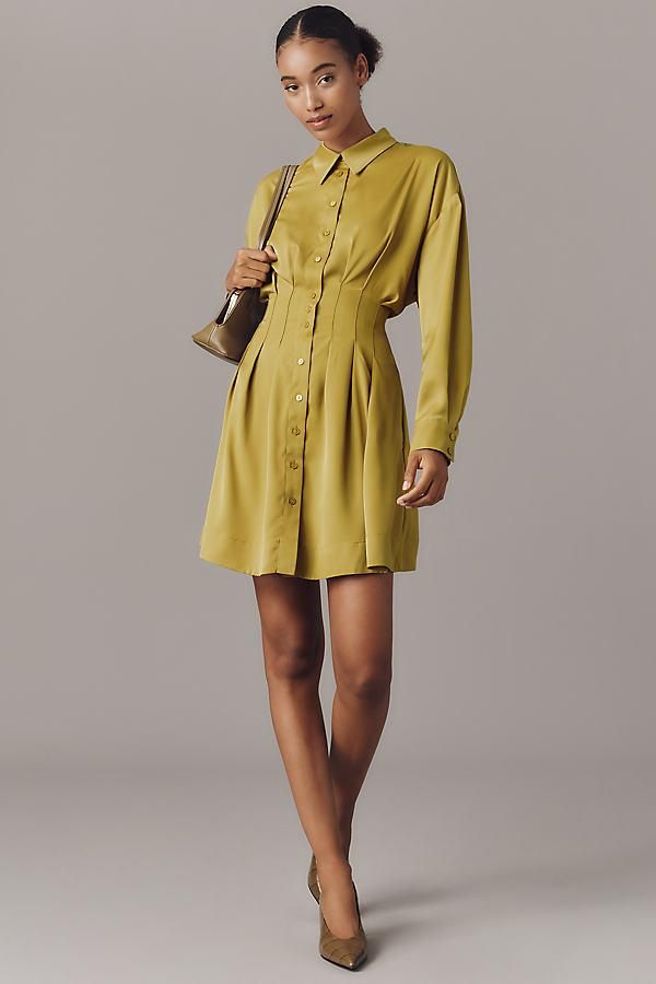 knee length dresses for ladies Black Tiered Long Sleeve Corduroy Mini Dress main image 1