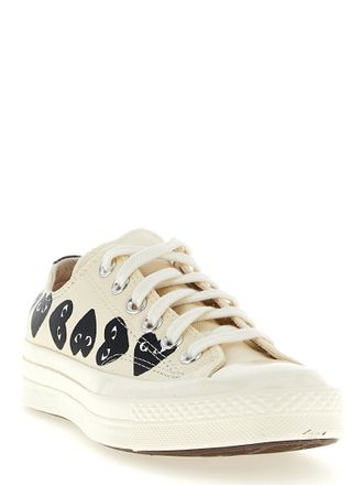 Comme Des Gar&ccedil;ons Heart-Print Canvas Sneaker - Off-White