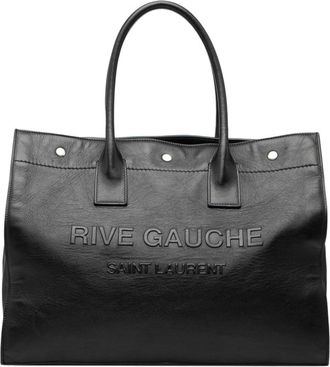 Saint Laurent Black Leather Handbag Tote Bag (Pre-Owned)